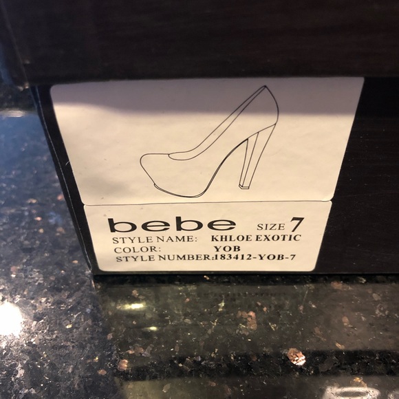 Bebe Hot Pink Khloe Snakeskin Platform Pumps - Picture 5 of 5